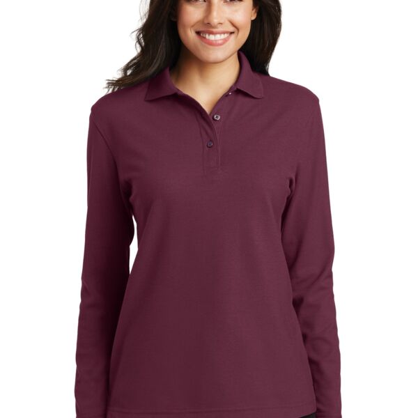 Ladies Long Sleeve Silk Touch™ Polo Thumbnail